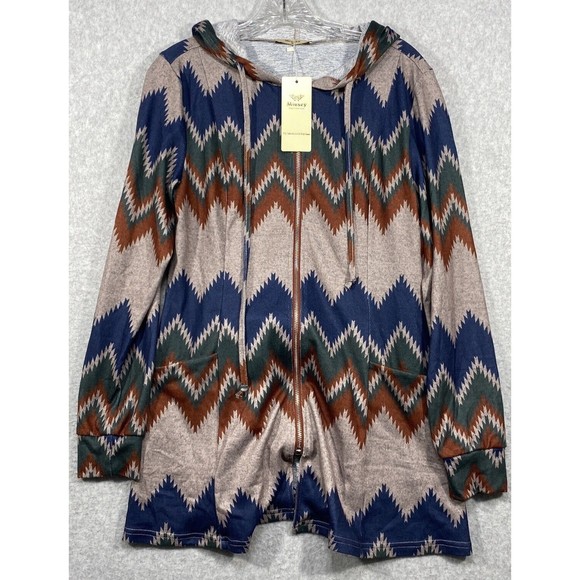 Miusey Women's Medium‎ Zip Up Long Hoodie Jacket Lightweight Tunic Sweatshirt - Picture 1 of 10